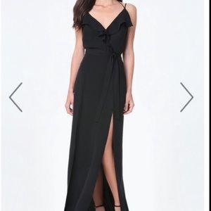 Bebe Black mix dress double slits